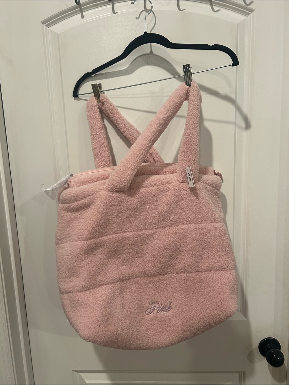 PINK Victoria's Secret Light Pink Sherpa Tote Bag
